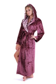 Župan s kapucí Flora mauve wine 39 56 4853