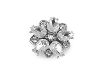 Ozdoba na knoflík s broušenými kamínky