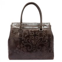 Kožený menší dámský batůžek s čelní kapsou a zlatými doplňky hořčicově žlutý