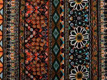 Bavlněná látka / plátno s řidší vazbou etno METRÁŽ