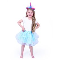 Dětský kostým modrá tutu sukně s čelenkou jednorožec