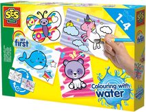 SES CREATIVE Baby Moje první malování štětcem a vodou Fantastická zvířata