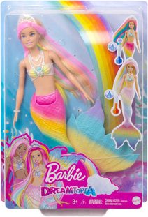 Dreamtopia Barbie - Mořská Panna Duhová - Mění Barvu - Ideální Dárek