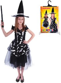 KARNEVAL Šaty čarodějka netopýrka vel.S 3-5 let (104-113 cm)