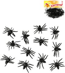 Pavouk černý 6cm zvířátko set 12ks Halloween dekorace