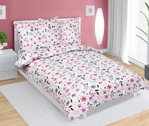 Povlečení bavlněný satén Růžová,Šedá,Bílá 94/549