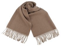 Šála / pléd s třásněmi jednobarevný 65x190 cm