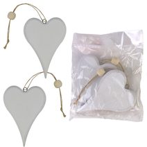 Dekorace srdce, 2ks D4094-01 - 8 x 12 x 1.5 cm