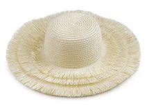 Dámský letní klobouk / slamák k dozdobení s třásněmi