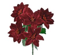 Umělá vánoční hvězda - bordó