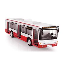 Unikátní kovový trolejbus 16 cm červený na zpětný chod v CZ obalu