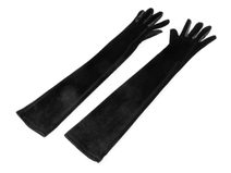 Dlouhé společenské rukavičky sametové