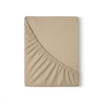 Saténové prostěradlo s gumou béžové