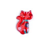 Kovová brož kočka