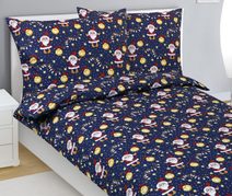 Vánoční povlečení 140x200, 70x90cm VLOČKY červenošedé