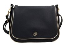 GROSSO Černá elegantní crossbody kabelka se zlatým orámováním
