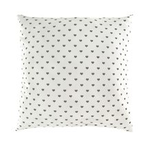 Povlak na polštář flanelový 40x40cm SRDÍČKA šedá