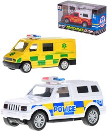 Auto záchranné složky policie hasiči záchranka zpětný chod 3 druhy kov