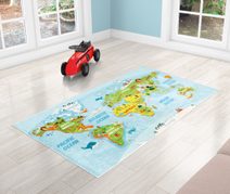 Kobereček dětský - šíře 100 cm, délka 150 cm modrá autíčková dráha