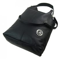 Obrovská černá kožená dámská kabelka / pytel GROSSO