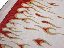 Tyl oděvní s plameny a glitry