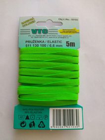 Pruženka líčková 6,6 mm barevná - karta 5 m