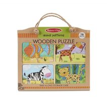 Puzzle Moje první zvířátka dřevěné 18 dílků pro nejmenší v krabičce 13x11,5x4,5cm 12m+ MPZ