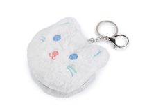 Plyšové kosmetické zrcátko / přívěsek na kabelku kočka