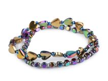 Pružné náramky z hematitu sada 2 ks