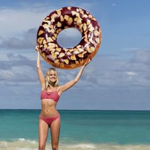 Kruh plavací donut čokoládový 99 cm nafukovací dětské kolo do vody 56262