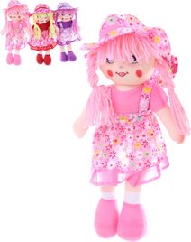 Baby panenka hadrová 35cm textilní holčička zpívá na baterie 3 barvy Zvuk