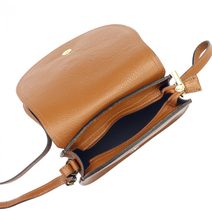 GREGORIO Kožená dámská crossbody kabelka tmavší koňaková hnědá