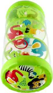 Válec baby nafukovací transparentní 43x20cm edukační set se 3 míčky pro miminko