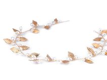 Ozdoba do vlasů s listy a korálky