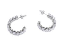 Náušnice kruhy z nerezové oceli s broušenými kamínky