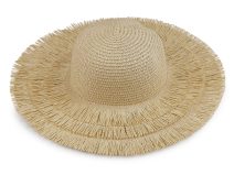 Dámský letní klobouk / slamák k dozdobení s třásněmi