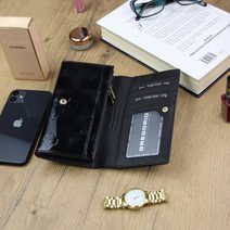 GROSSO Kožená dámská peněženka RFID smaragdově zelená v dárkové krabičce