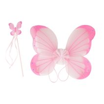Motýlí křídla růžová s hůlkou