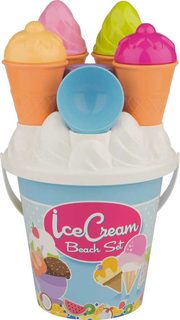 Výroba zmrzliny a cupcake set kyblík s formičkami na písek 14ks 2 barvy