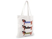 Textilní taška bavlněná psi 35x38 cm