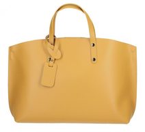 Kožená velká hořčicově žlutá dámská kabelka Casilda