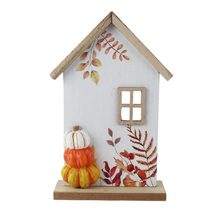 Dekorace podzimní domeček D7174 - 14×5×21 cm