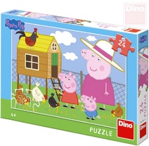 Puzzle 24 dílků Peppa Pig Slepičky 26x18cm skládačka v krabici
