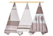 Kuchyňské utěrky - sada 3 kusů Hnědá,Béžová,Bílá 134