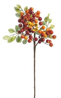 Větvička s bobulkami - oranžovožlutá 32 cm
