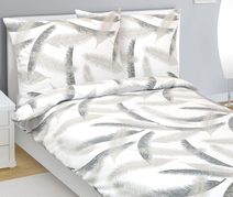 Povlečení flanelové Bílá,Šedá 12/935 140x200, 70x90 cm