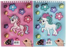 Vyškrabovací obrázky Jednorožec sešit 8 listů s nástrojem 2 druhy