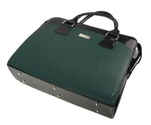 Kožená dámská velká kabelka s motivem květů zelená