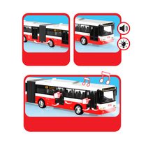 Unikátní kovový trolejbus 16 cm červený na zpětný chod v CZ obalu