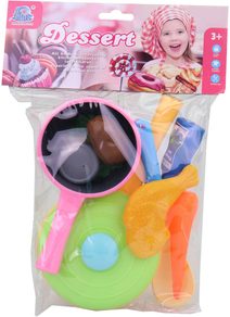 Nádobí dětské barevné kuchyňský set s odkapávačem a houbičkou plast